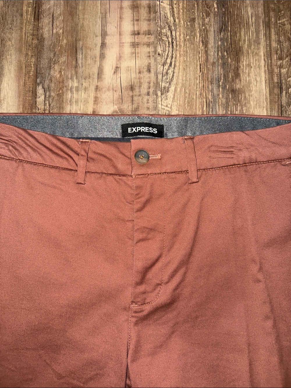 Express Men's Rust-Brown Chino Pants - Picture 2 of 3